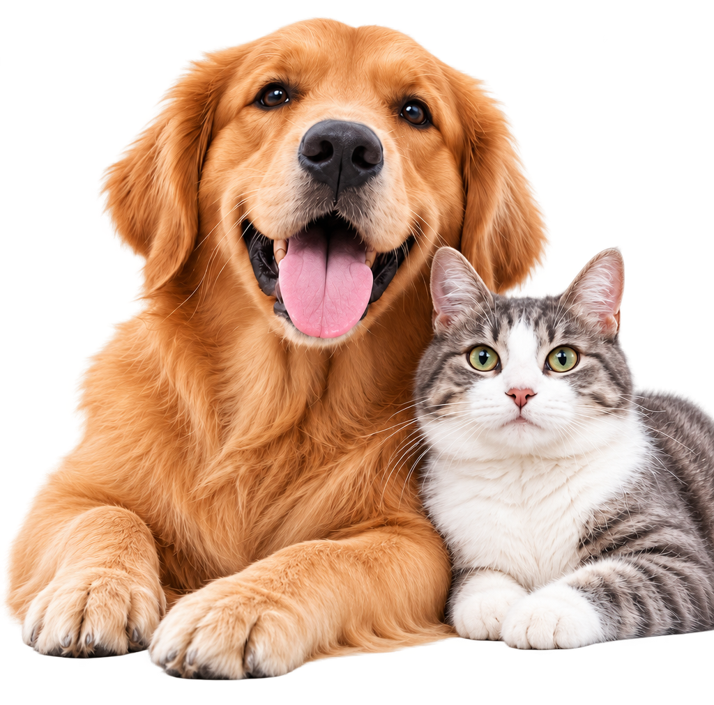 Perro y gato descansando juntos pacíficamente